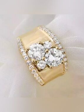 NWT Crystal Cluster Statement Ring~ Gold